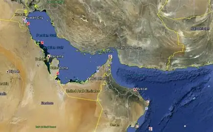 Estrecho de Ormuz. Foto tomada de RT)